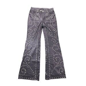 Free People Studded Flare Bottom Leather Pants Womens 24